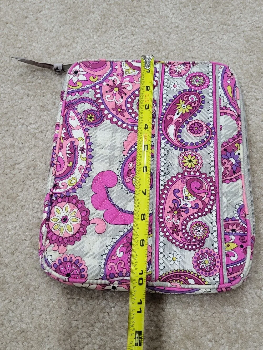 Vera Bradley Paisley Meets Plaid Quilted Tablet Sleeve Case Cover Pink Purple Gr